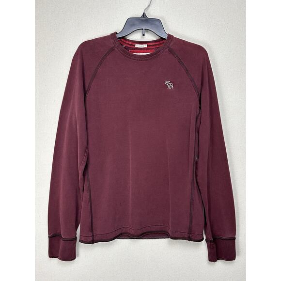 Abercrombie & Fitch Mens Muscle Shirt Sz M Soft Long Sleeve Sweatshirt Maroon - Picture 1 of 10